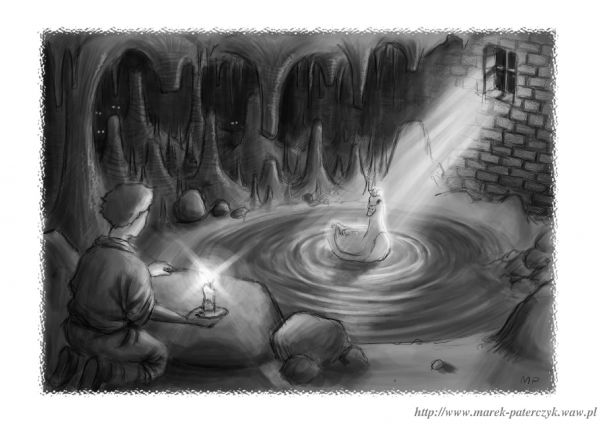 Golden Duck legend #2
Lutek finds the Golden Duck in the cellars beneath the Ostrogski Castle. The room turns into a cavern only on Midsummer Night.
Keywords: birds